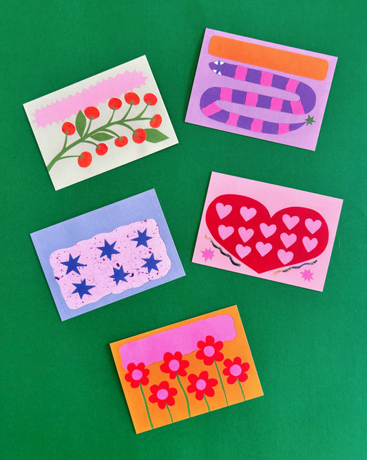 Customisable Illustrated Punch Cards Pack