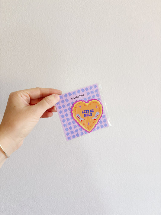 Let's Go Girls Cowgirl Line Dance Heart Vinyl Sticker