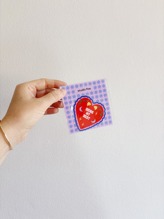 Doing My Best Heart Vinyl Sticker