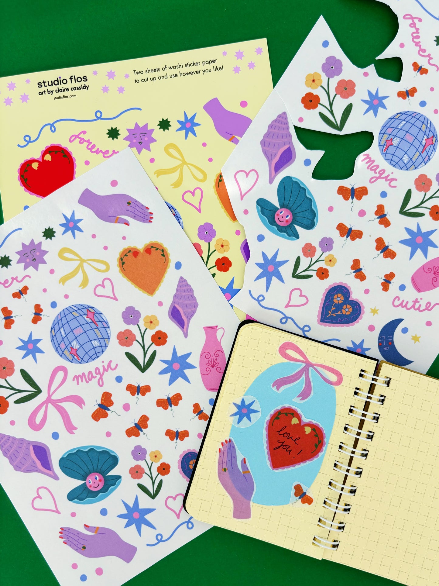 Cute Doodles Snip and Stick Washi Sticker Sheet Pack