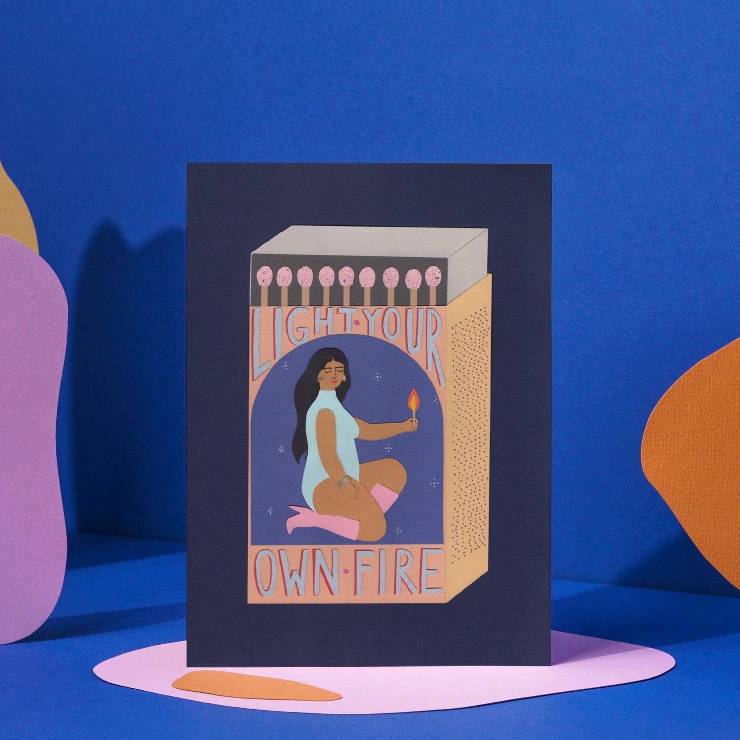Light Your Own Fire Greeting Card Motivational Good Luck