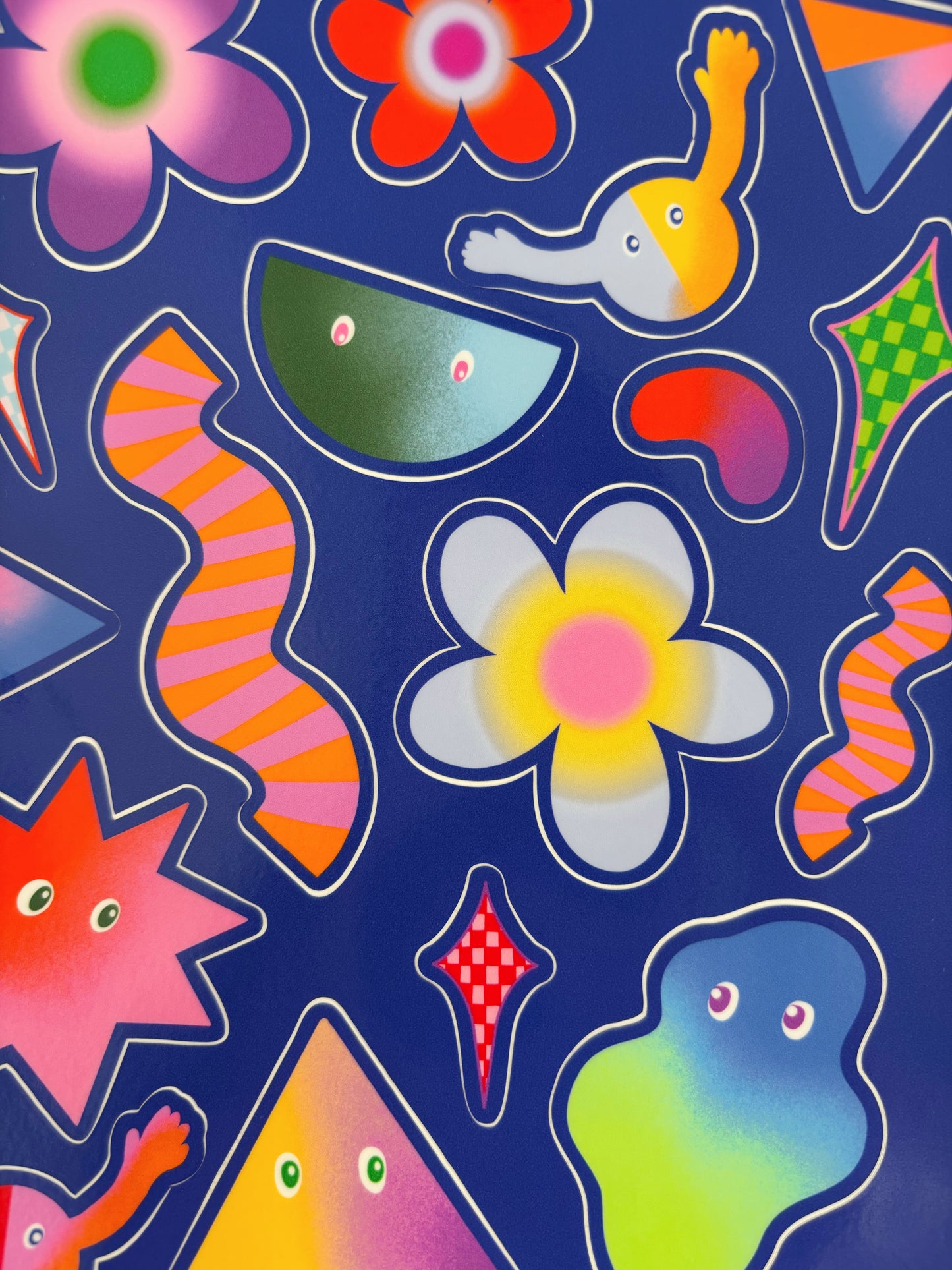 Cute Blobs Abstract Gradient Vinyl Waterproof Sticker Sheet