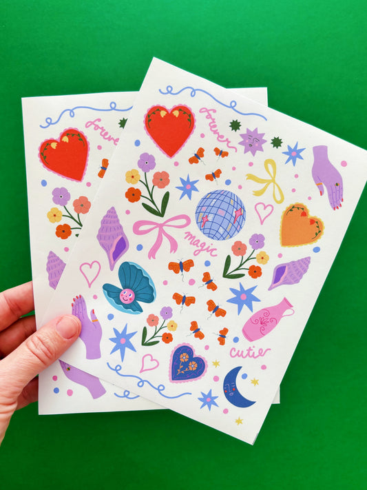 Cute Doodles Snip and Stick Washi Sticker Sheet Pack
