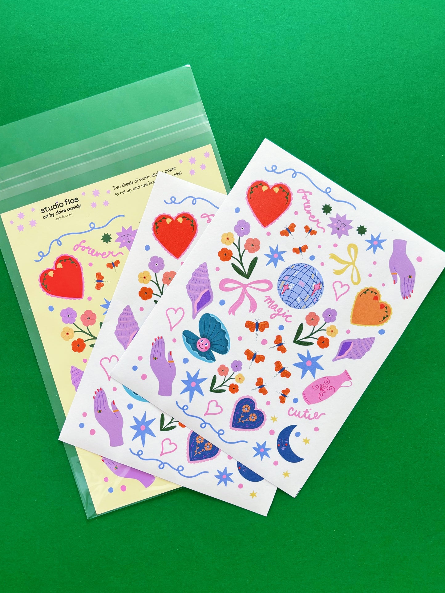 Cute Doodles Snip and Stick Washi Sticker Sheet Pack