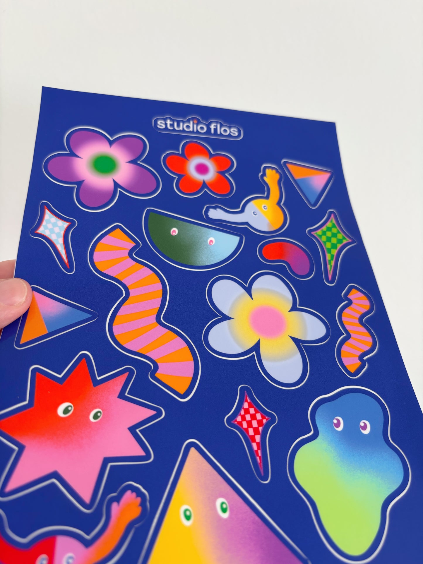 Cute Blobs Abstract Gradient Vinyl Waterproof Sticker Sheet