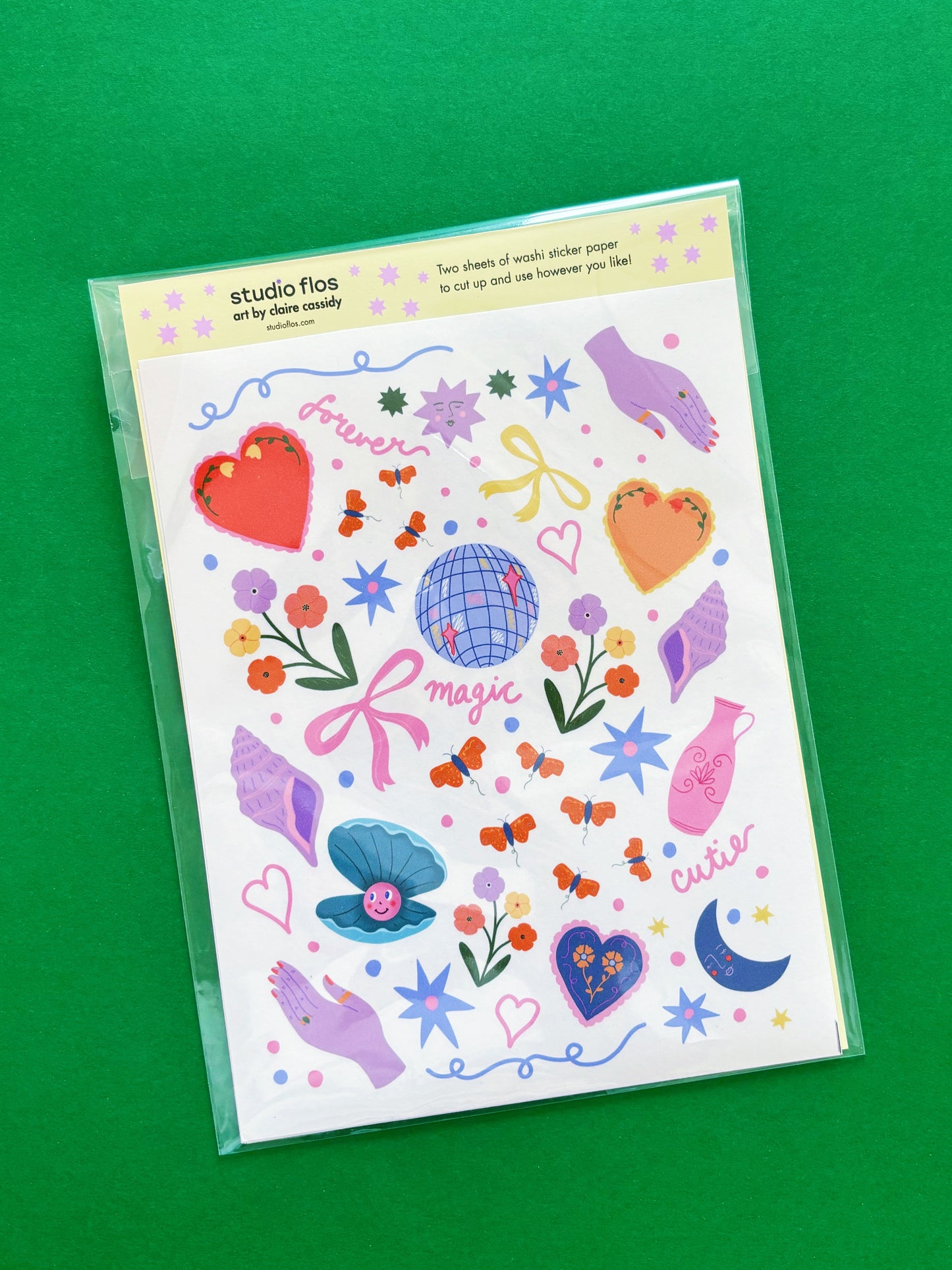 Cute Doodles Snip and Stick Washi Sticker Sheet Pack