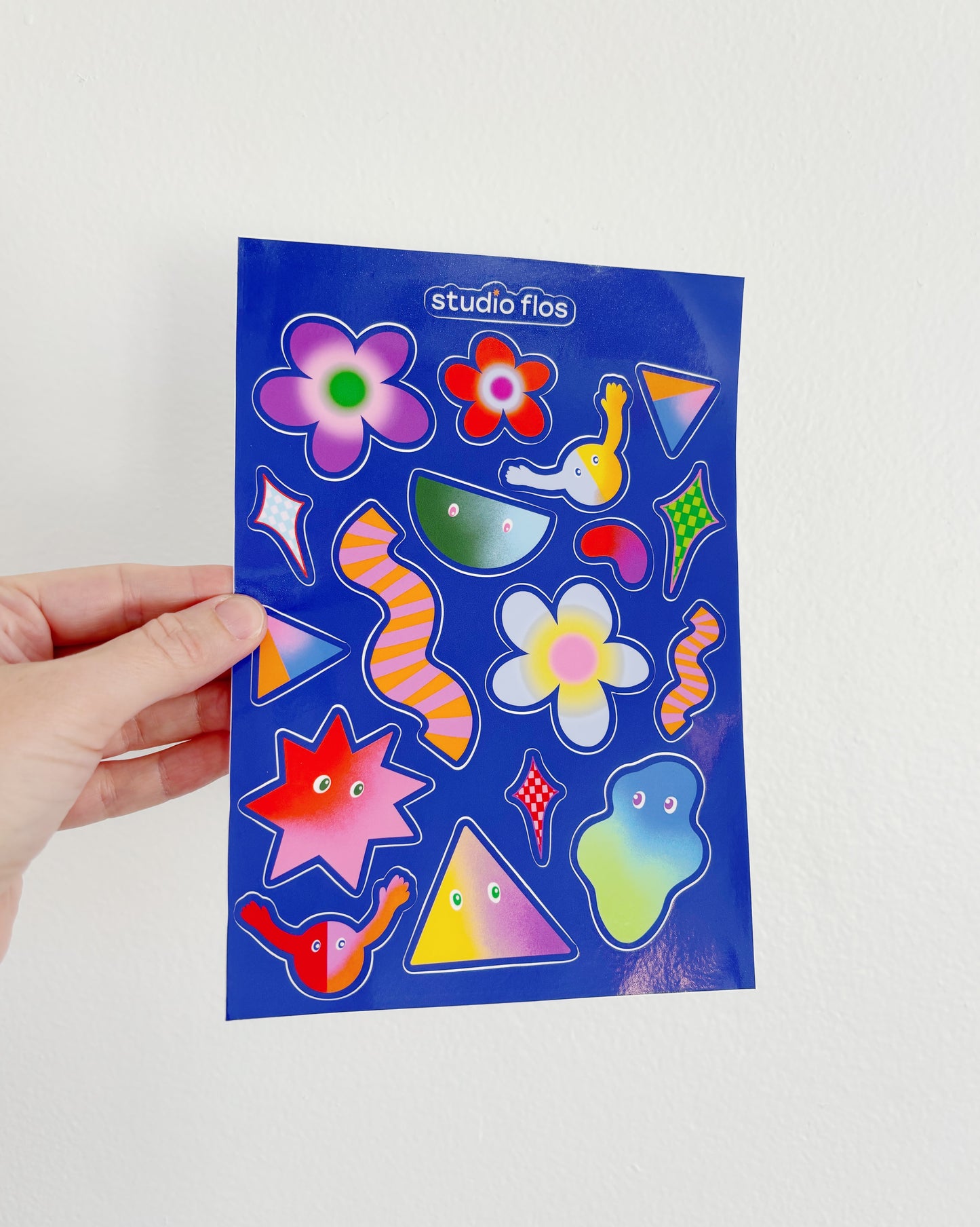 Cute Blobs Abstract Gradient Vinyl Waterproof Sticker Sheet