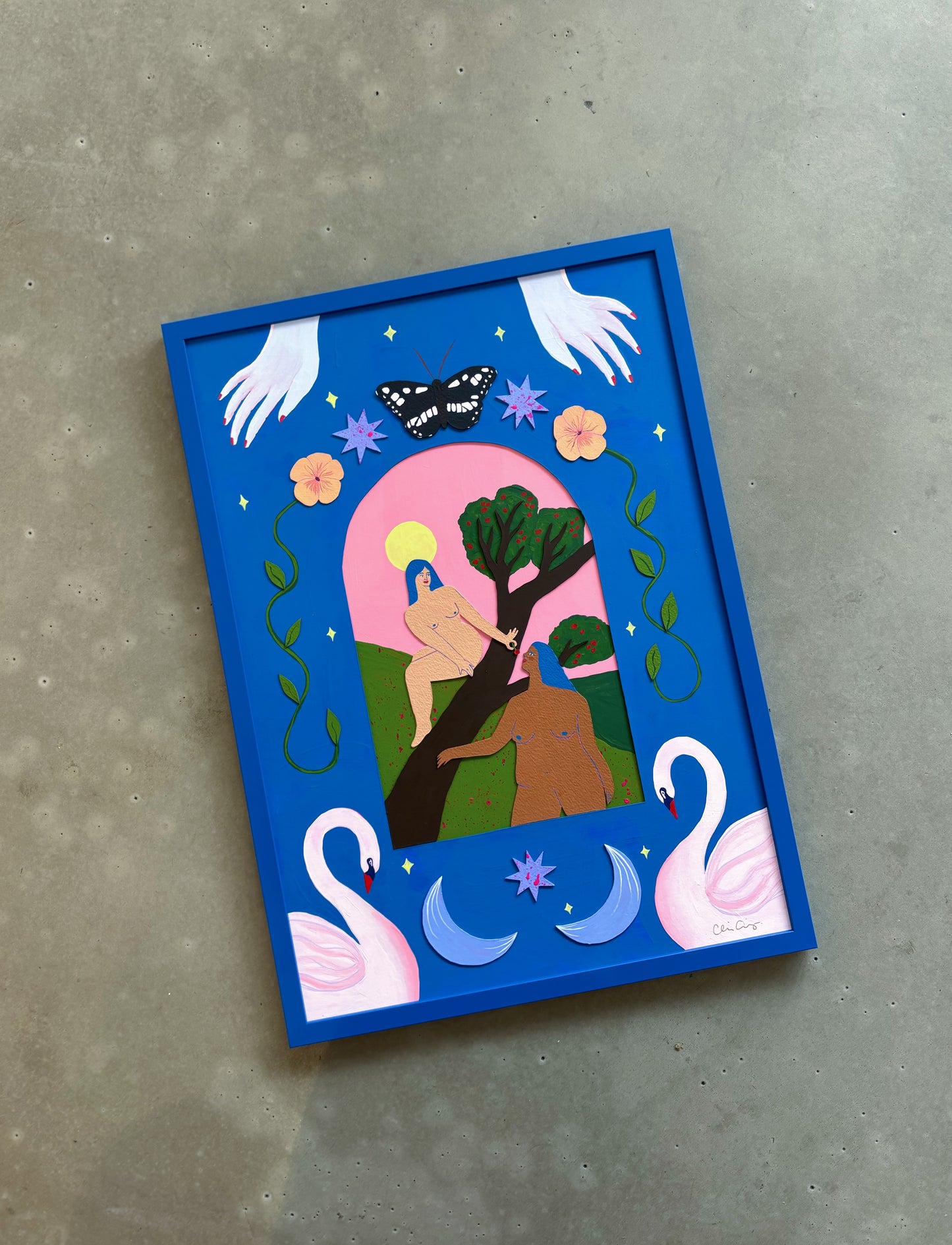 Meet Me At The Cherry Tree Original Painting