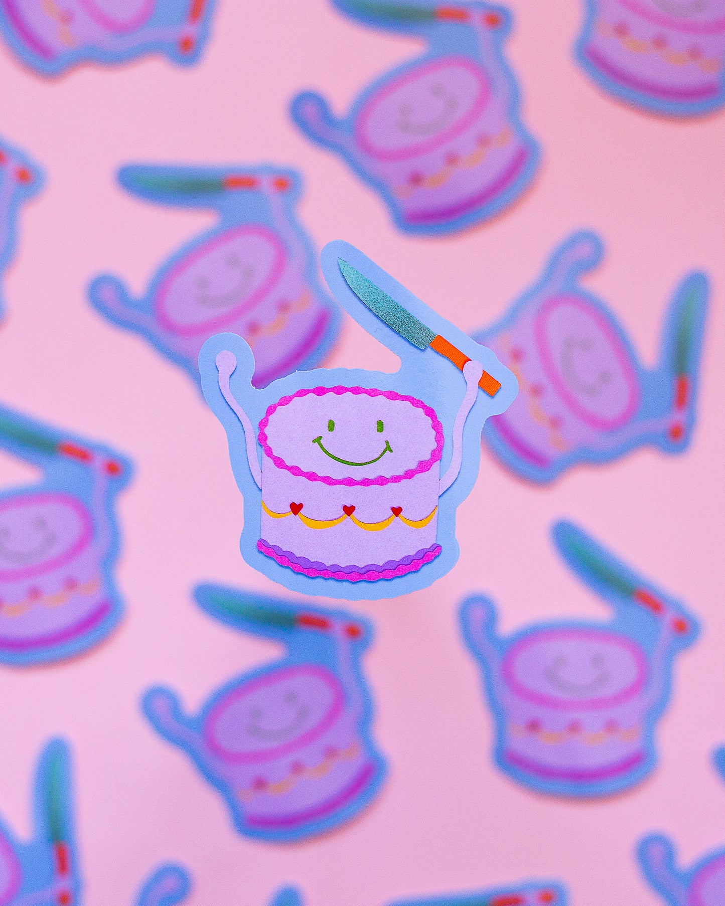 Happy Cake Cute Funny Vinyl Sticker