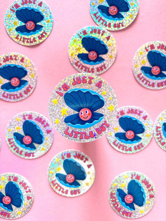 Just A Little Guy Glitter Vinyl Sticker